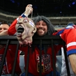 PRAGUE, CZECH REPUBLIC - MAY 14: Czech Republic fan gets ready for quarterfinal round action against Finland at the 2015 IIHF Ice Hockey World Championship. (Photo by Andre Ringuette/HHOF-IIHF Images)

